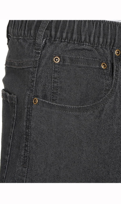 Men’s Lightweight Casual Elastic Waist Pull-On Jeans – Denim & Twill Pants with Easy Fit