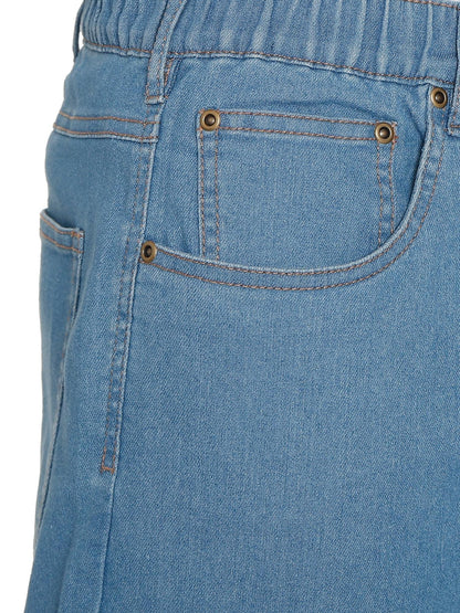 Men’s Lightweight Casual Elastic Waist Pull-On Jeans – Denim & Twill Pants with Easy Fit