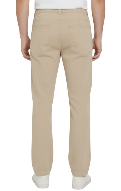 Men’s Lightweight Casual Elastic Waist Pull-On Jeans – Denim & Twill Pants with Easy Fit